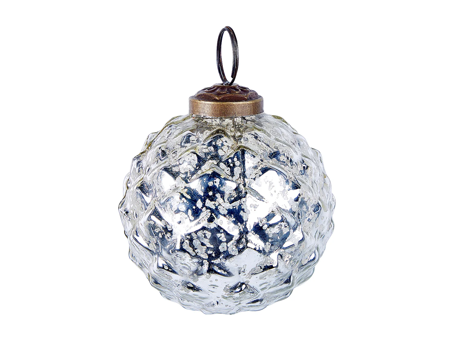 Lot de 6 boules ARGENTIN Verre Argenté