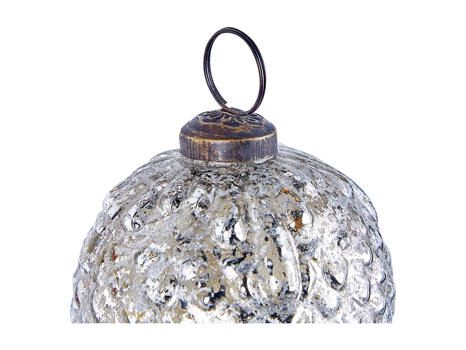 Lot de 6 boules ARGENTIN Verre Argenté