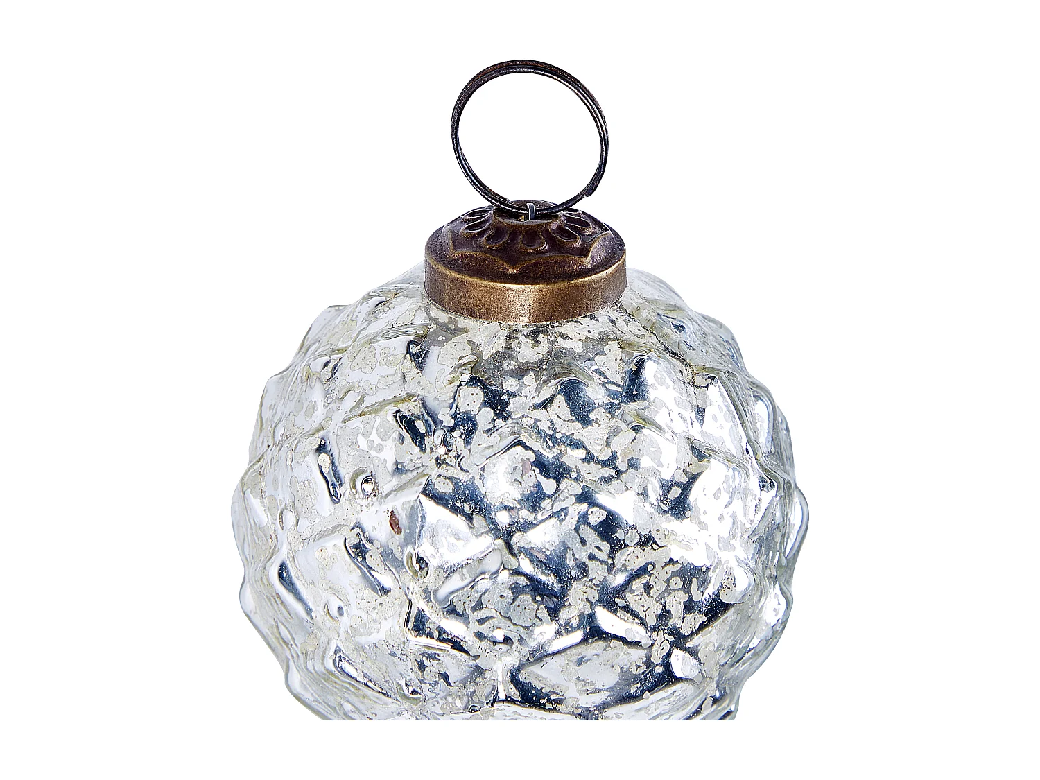 Lot de 6 boules ARGENTIN Verre Argenté