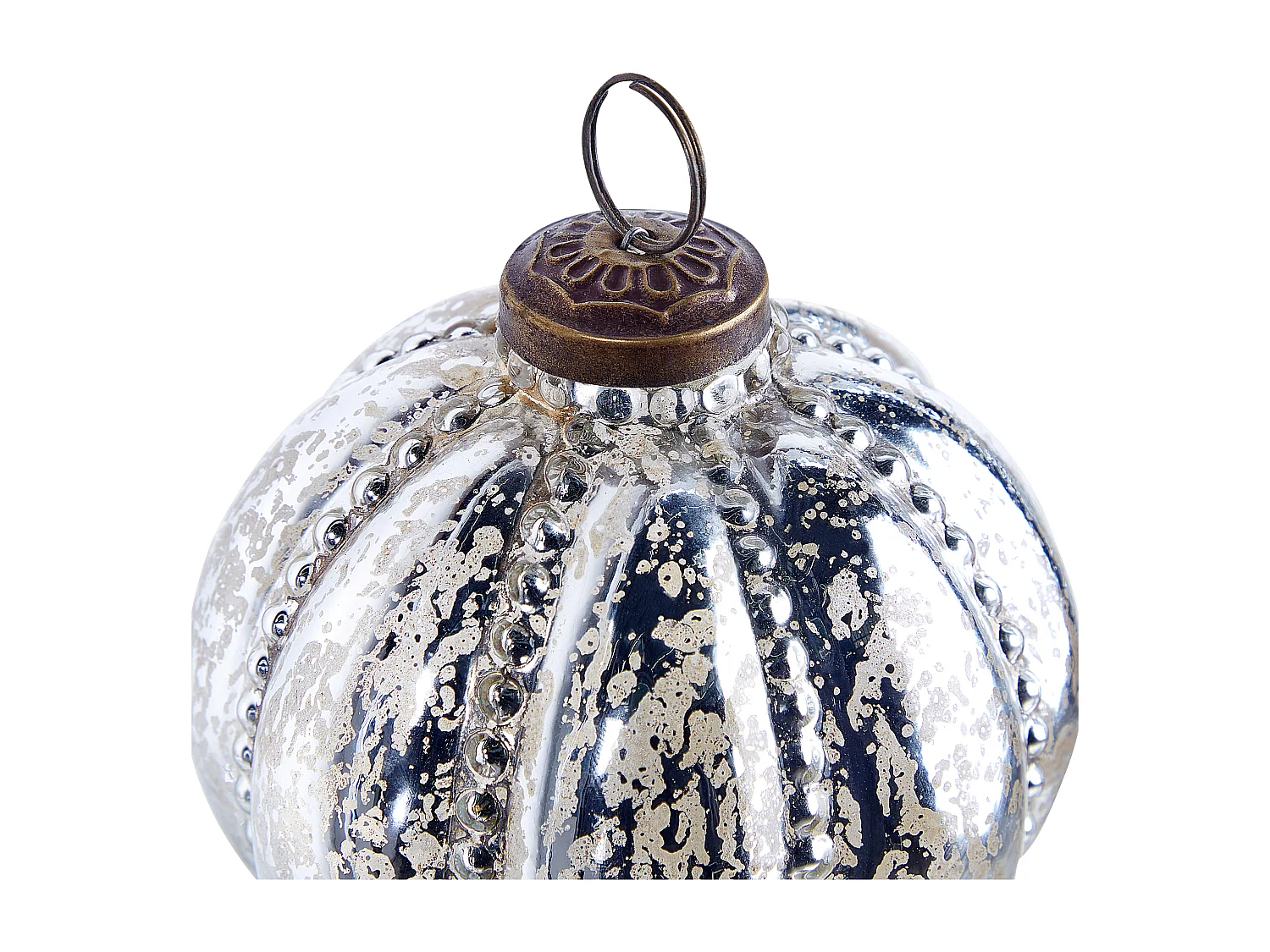 Weihnachtskugel 6er Set Glas silber Antik-Optik ARGENTIN