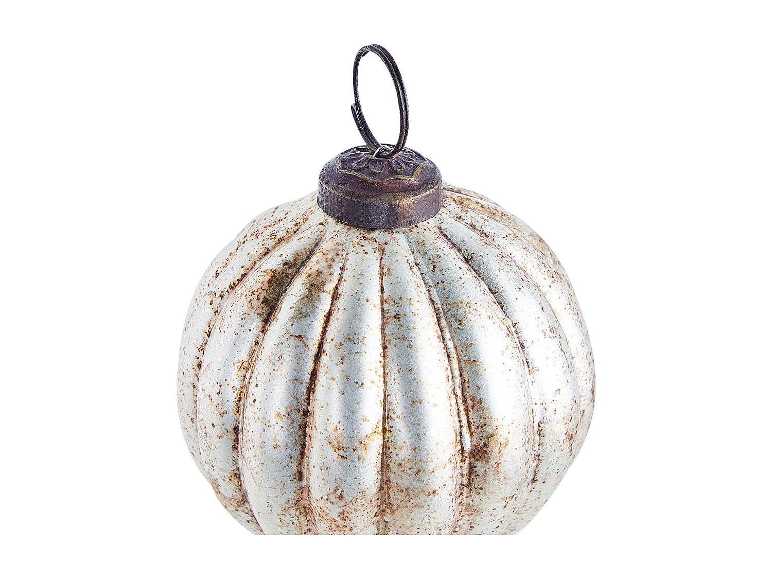 Lot de 6 boules IVOIRE Verre Argenté