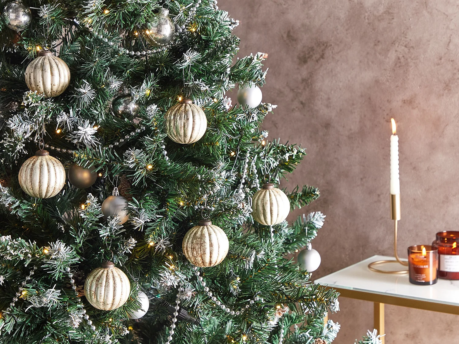 Conjunto de 6 bolas em vidro prateado IVOIRE