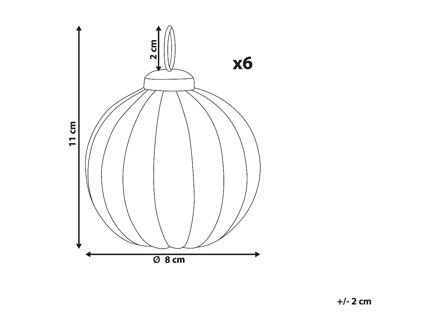 Conjunto de 6 bolas em vidro prateado IVOIRE
