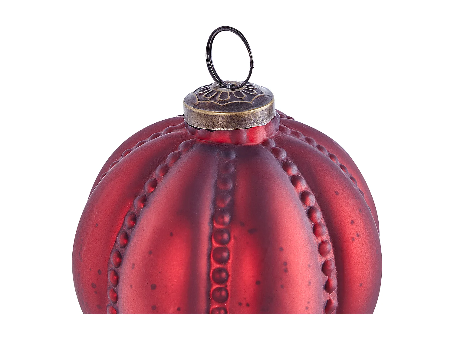 Lot de 6 boules ARGENTIN Verre Rouge