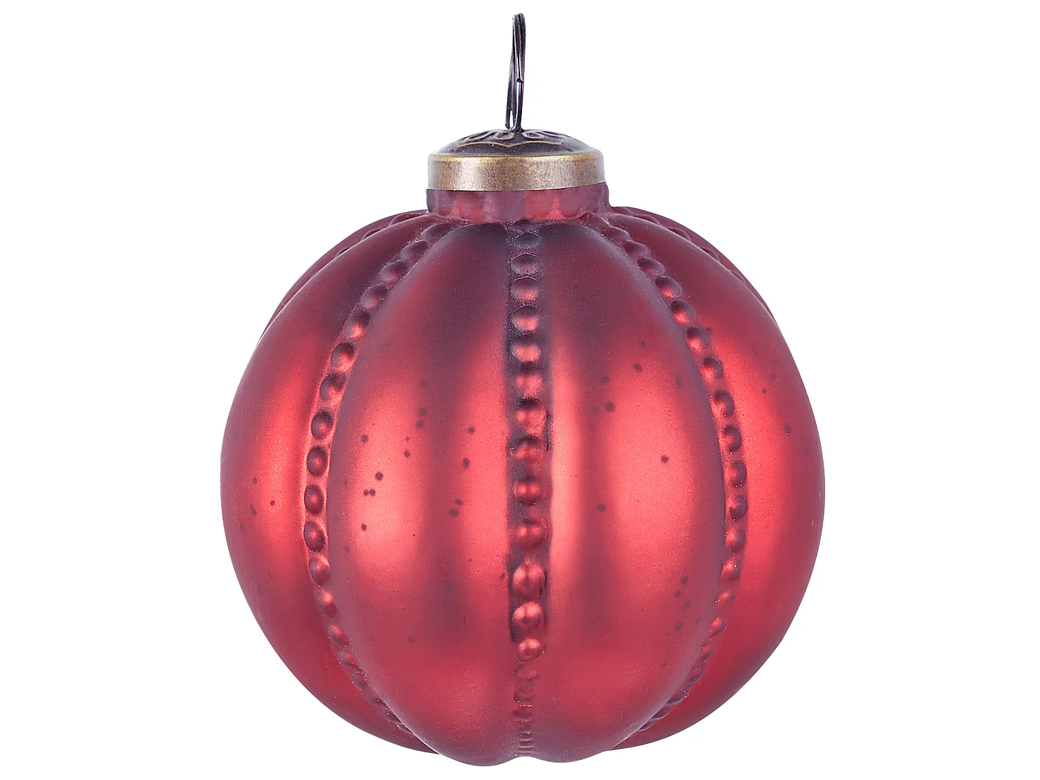 Weihnachtskugel 6er Set Glas rot Antik-Optik ARGENTIN