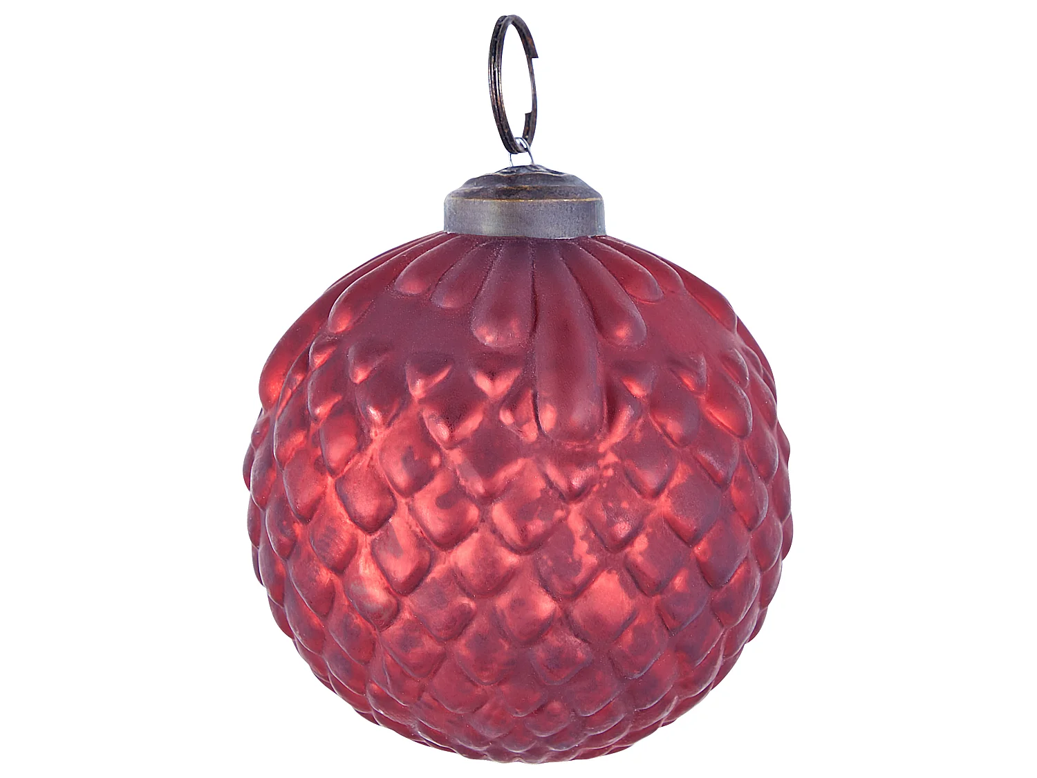 Weihnachtskugel 6er Set Glas rot Antik-Optik ARGENTIN
