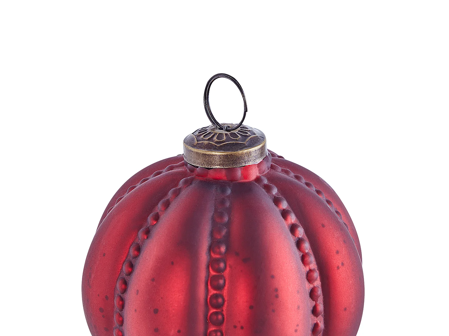 Weihnachtskugel 6er Set Glas rot Antik-Optik ARGENTIN