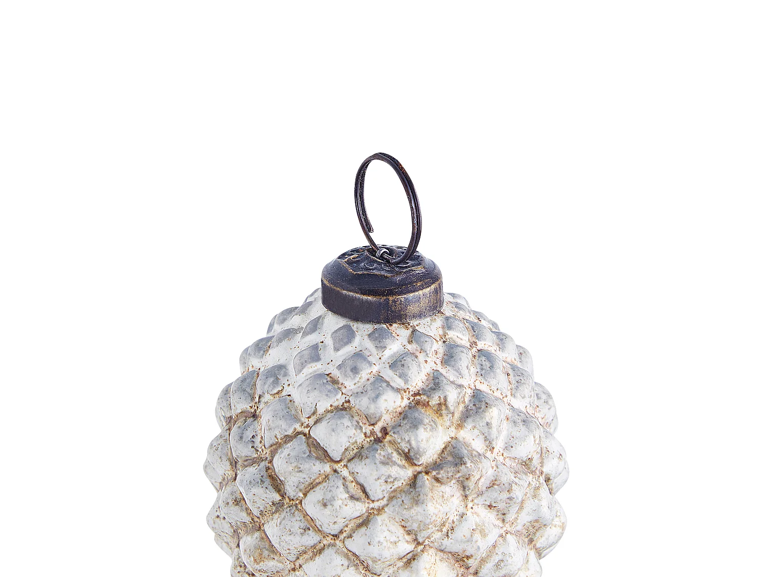 Kerstballen set van 6 glas wit LAITON