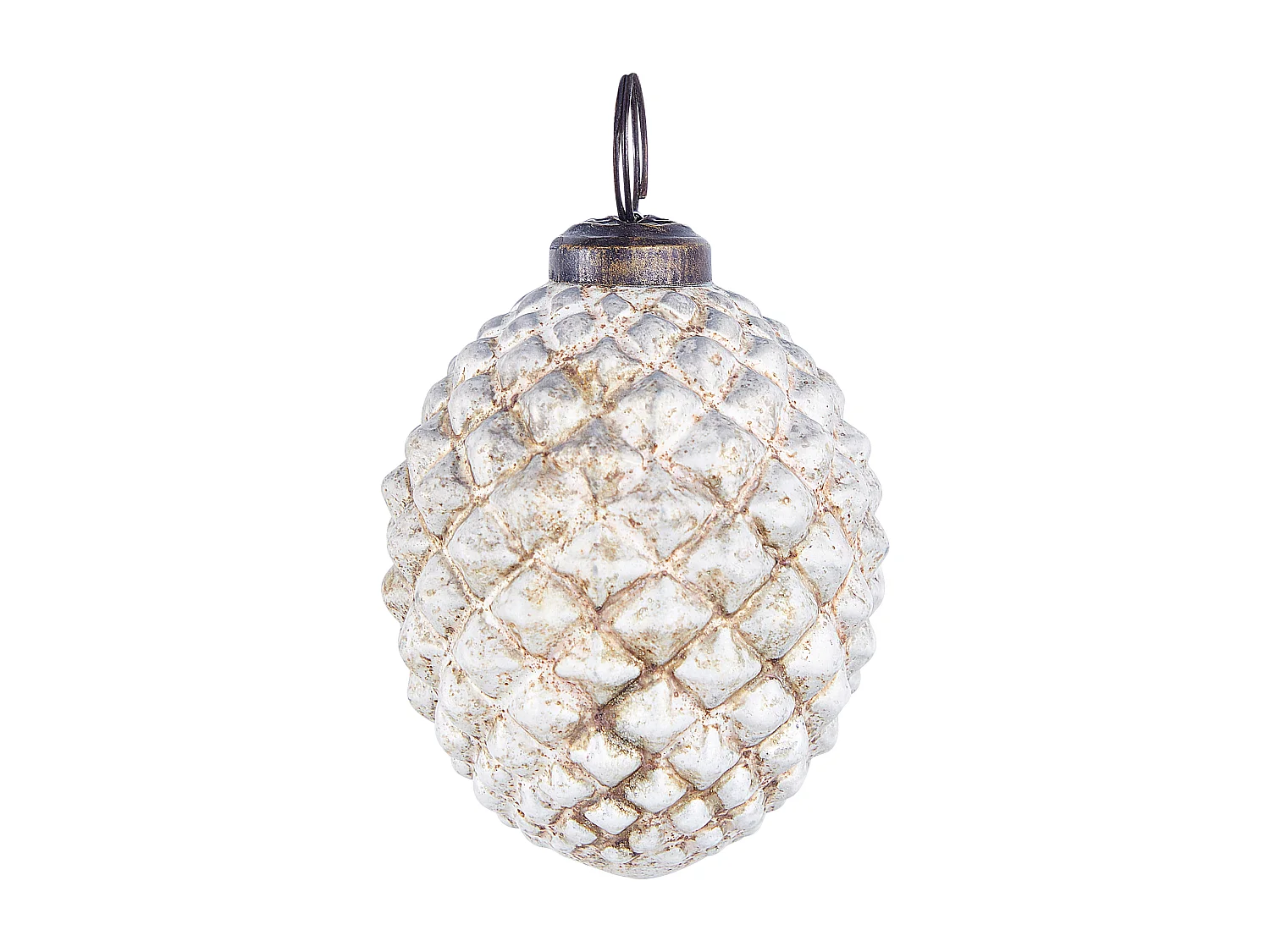 Kerstballen set van 6 glas wit LAITON