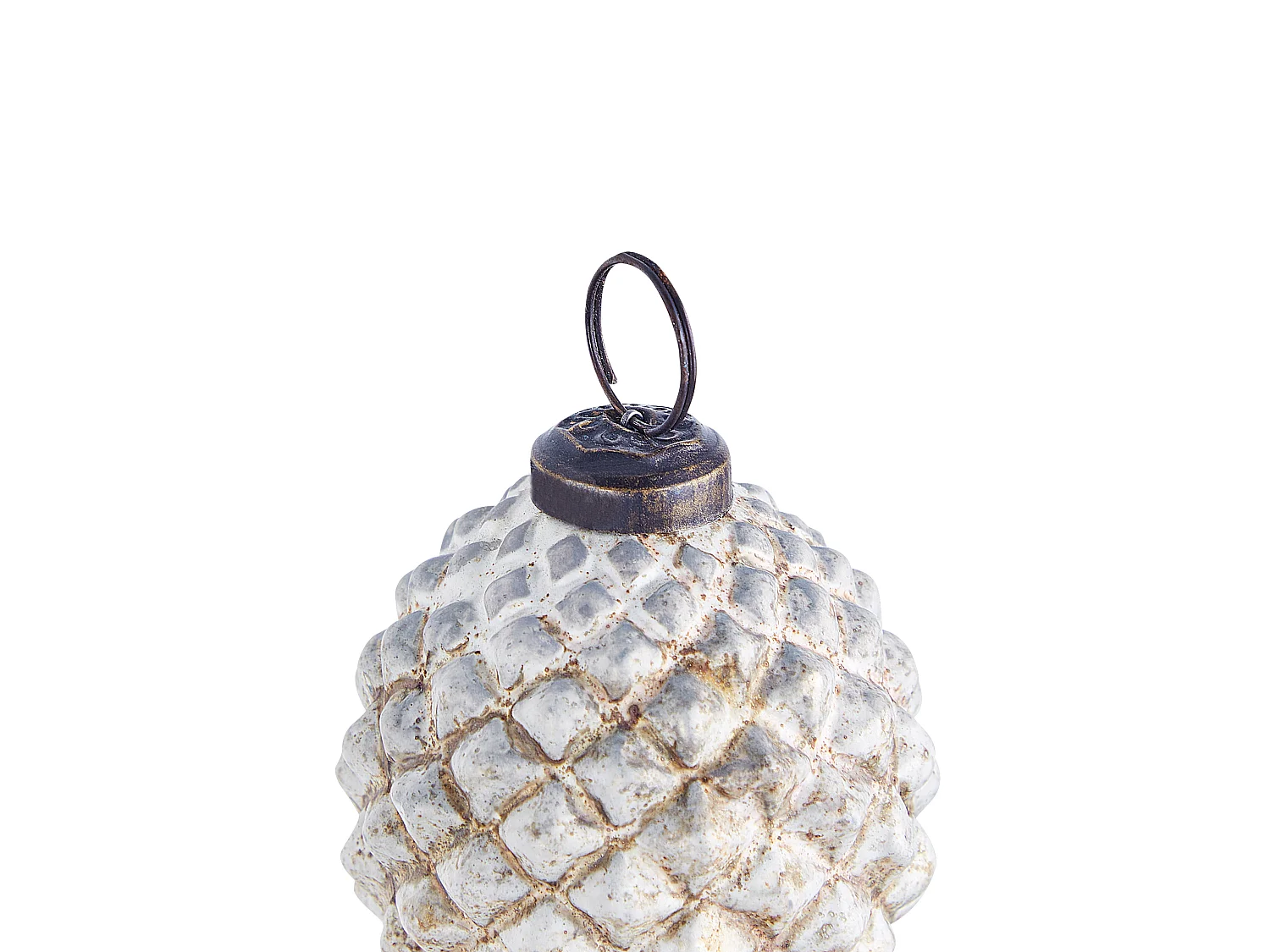 Kerstballen set van 6 glas wit LAITON