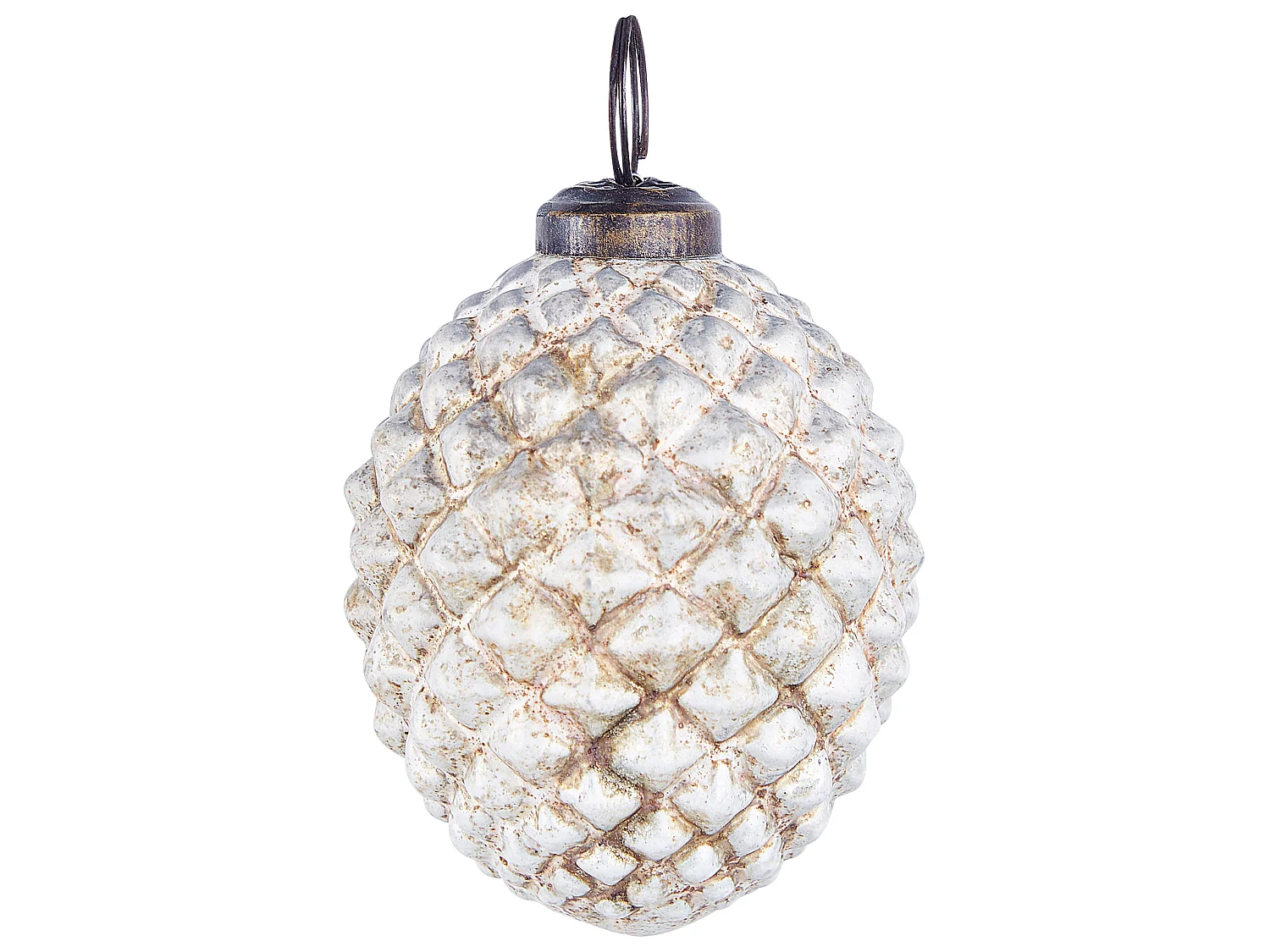 Kerstballen set van 6 glas wit LAITON