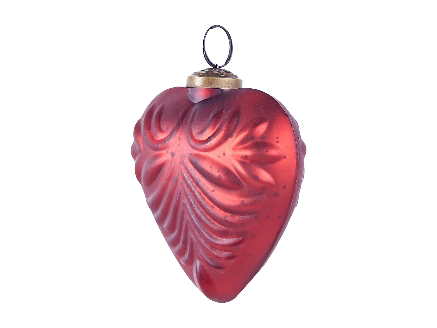 Kerstballen set van 4 glas rood FERIABLE