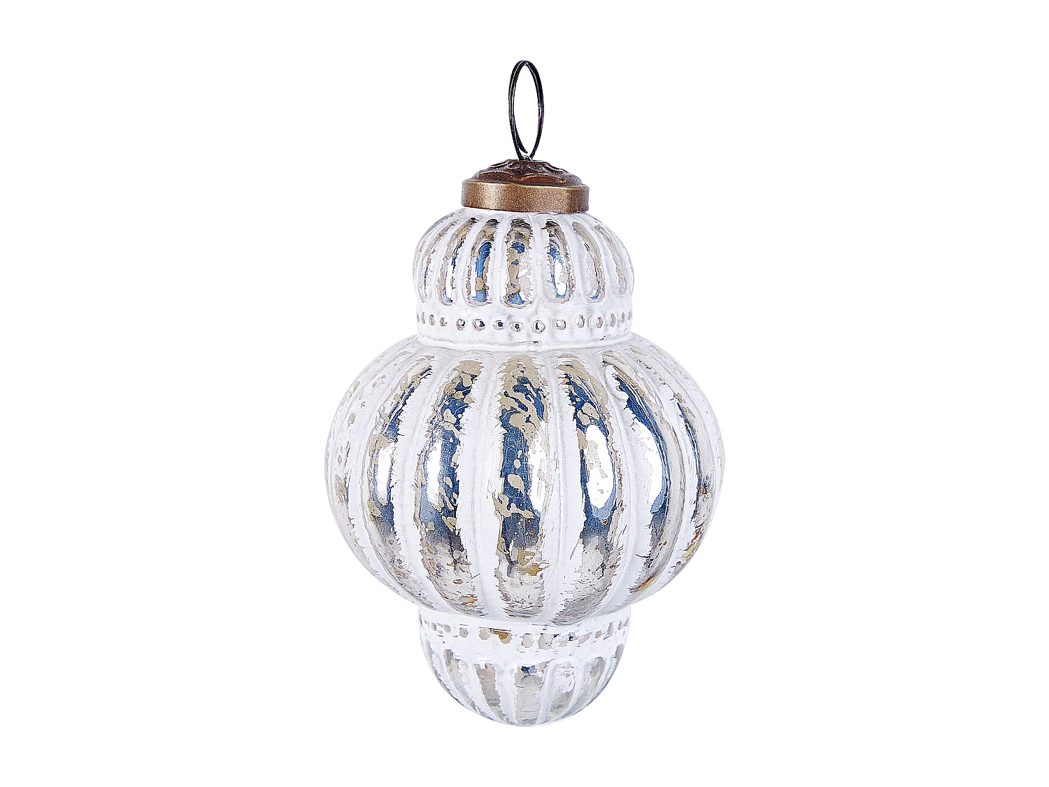 Lot de 6 boules CREMEUX Verre Argenté