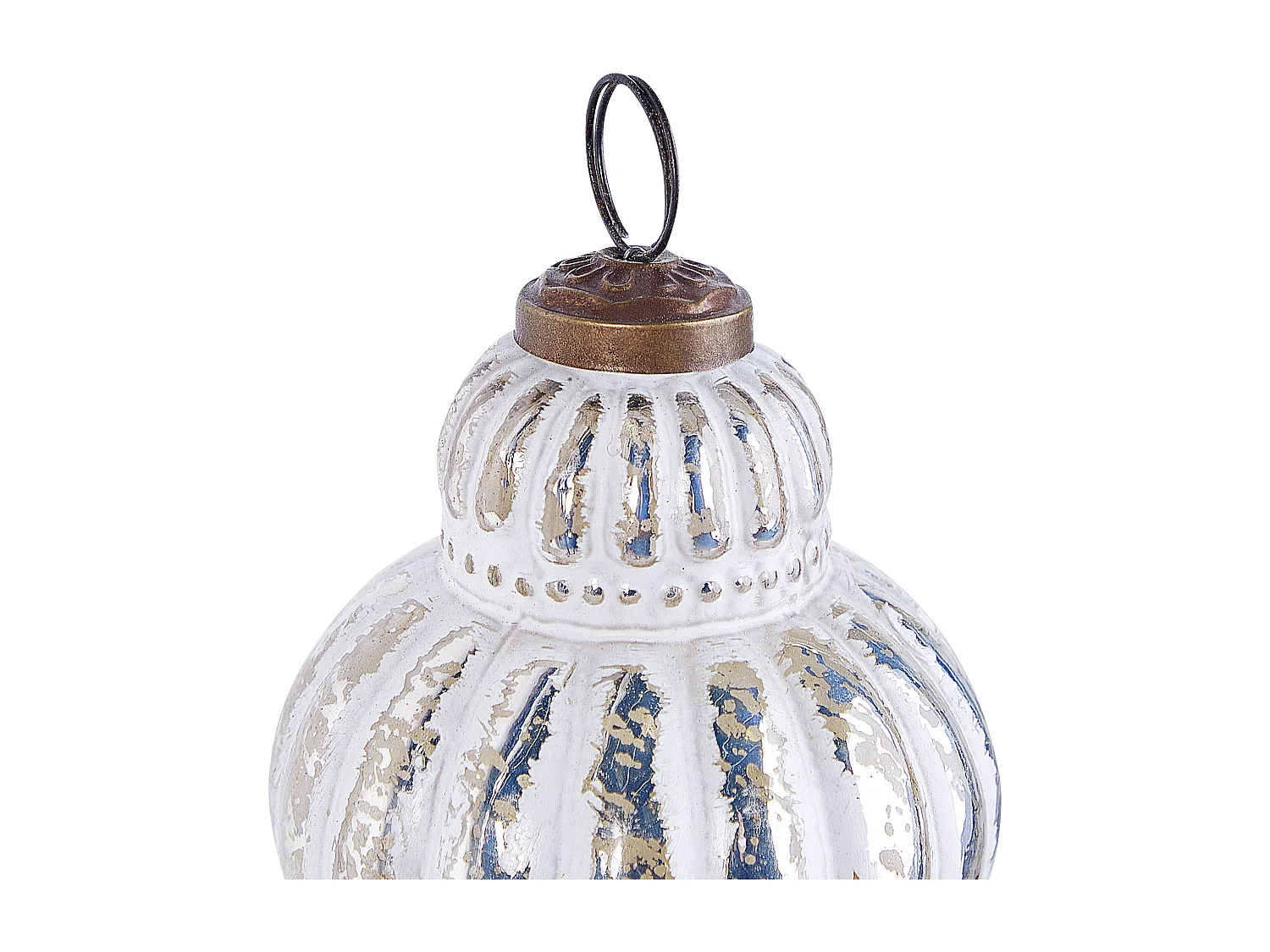 Lot de 6 boules CREMEUX Verre Argenté