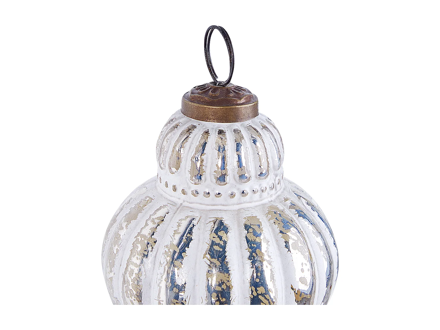 Lot de 6 boules CREMEUX Verre Argenté