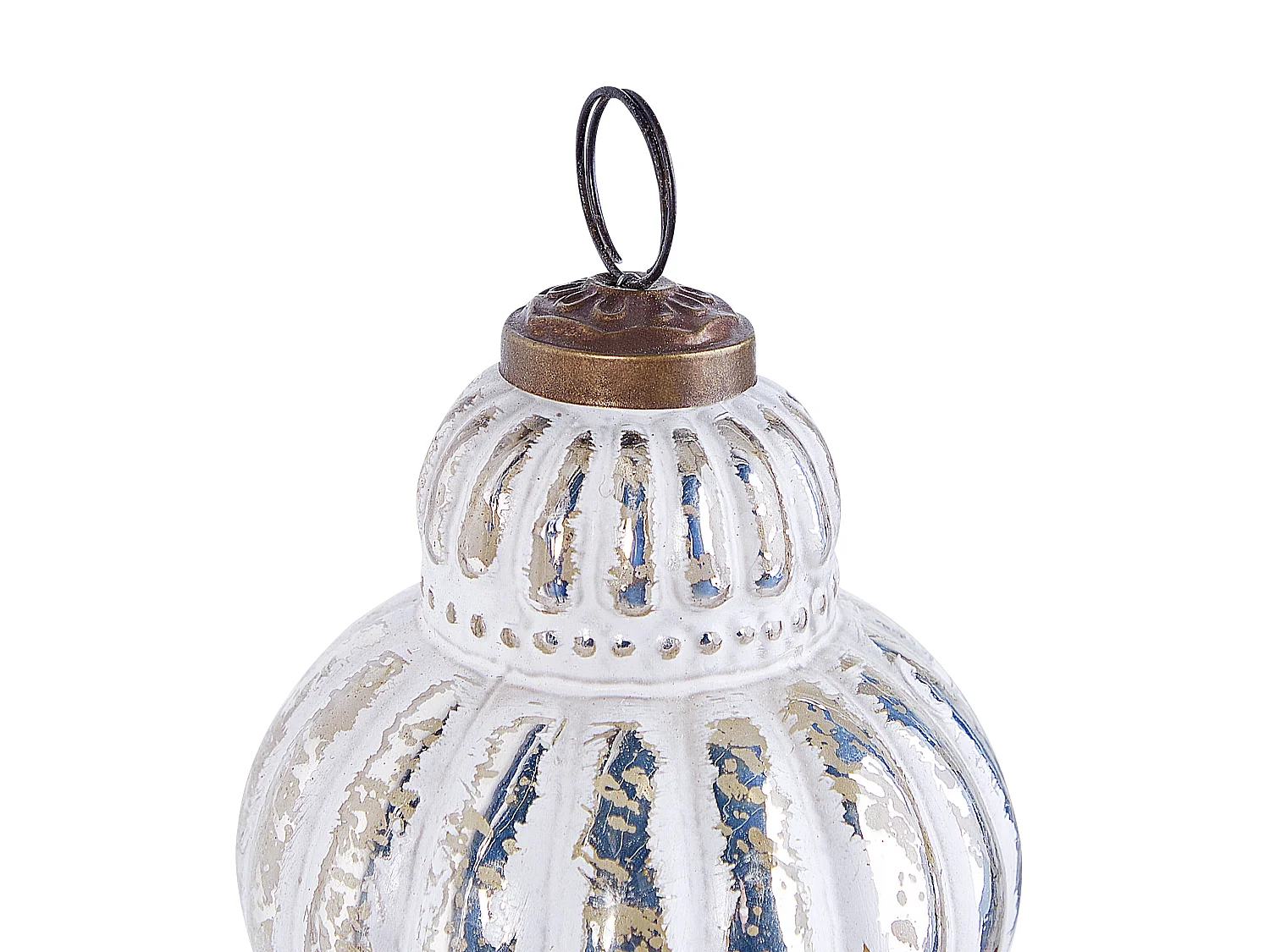 Kerstballen set van 6 glas zilver CREMEUX