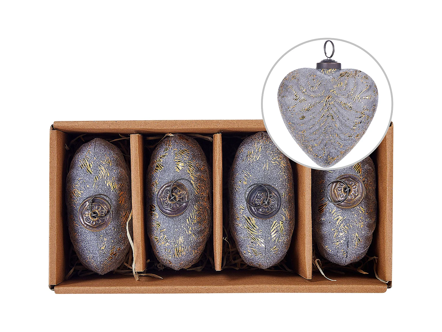Lot de 4 boules FERIABLE Verre Gris