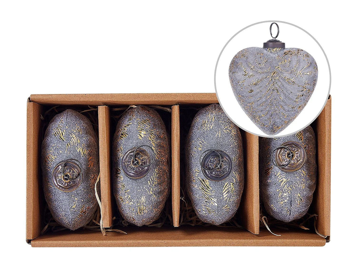 Lot de 4 boules FERIABLE Verre Gris