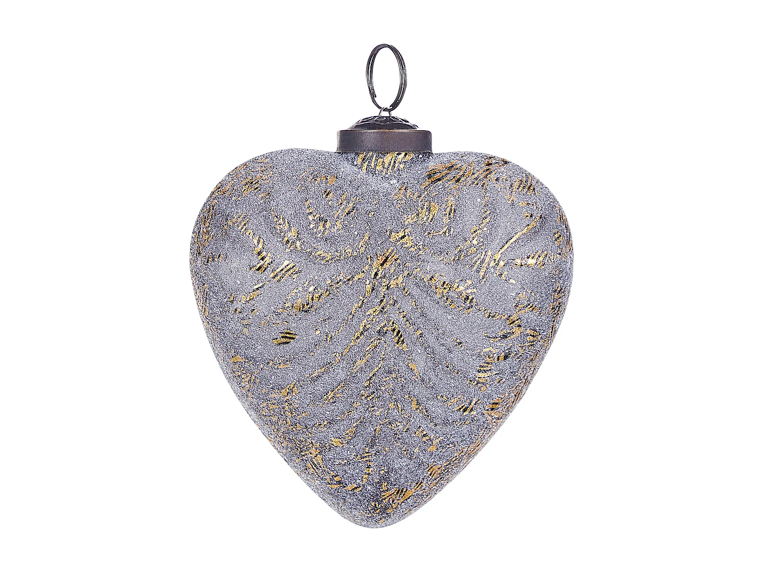 Conjunto de 4 enfeites com forma de coração em vidro cinzento FERIABLE