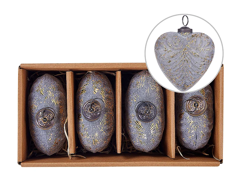 Lot de 4 boules FERIABLE Verre Gris