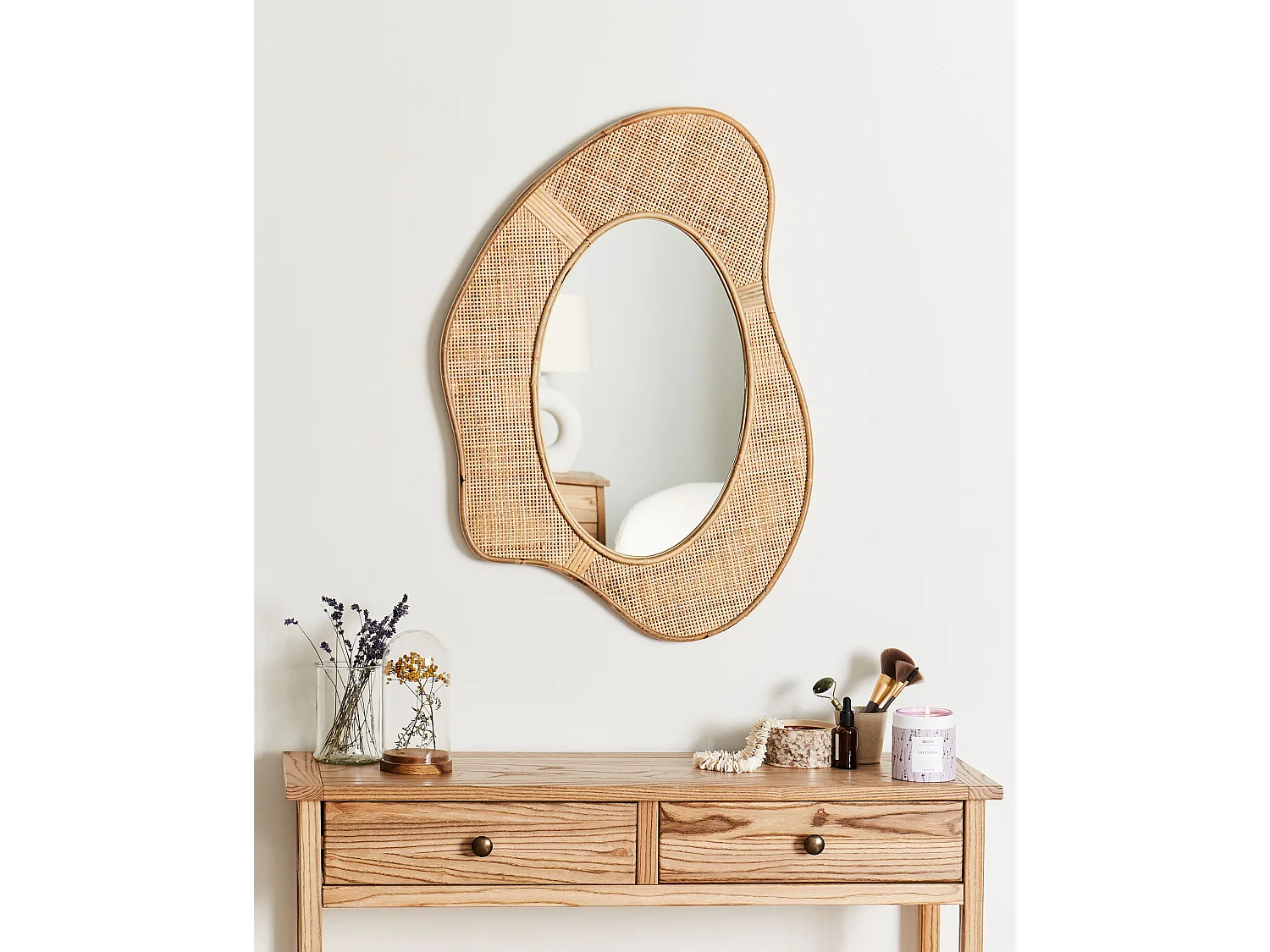 Miroir DORNES 57 cm 77 cm Rotin Naturel