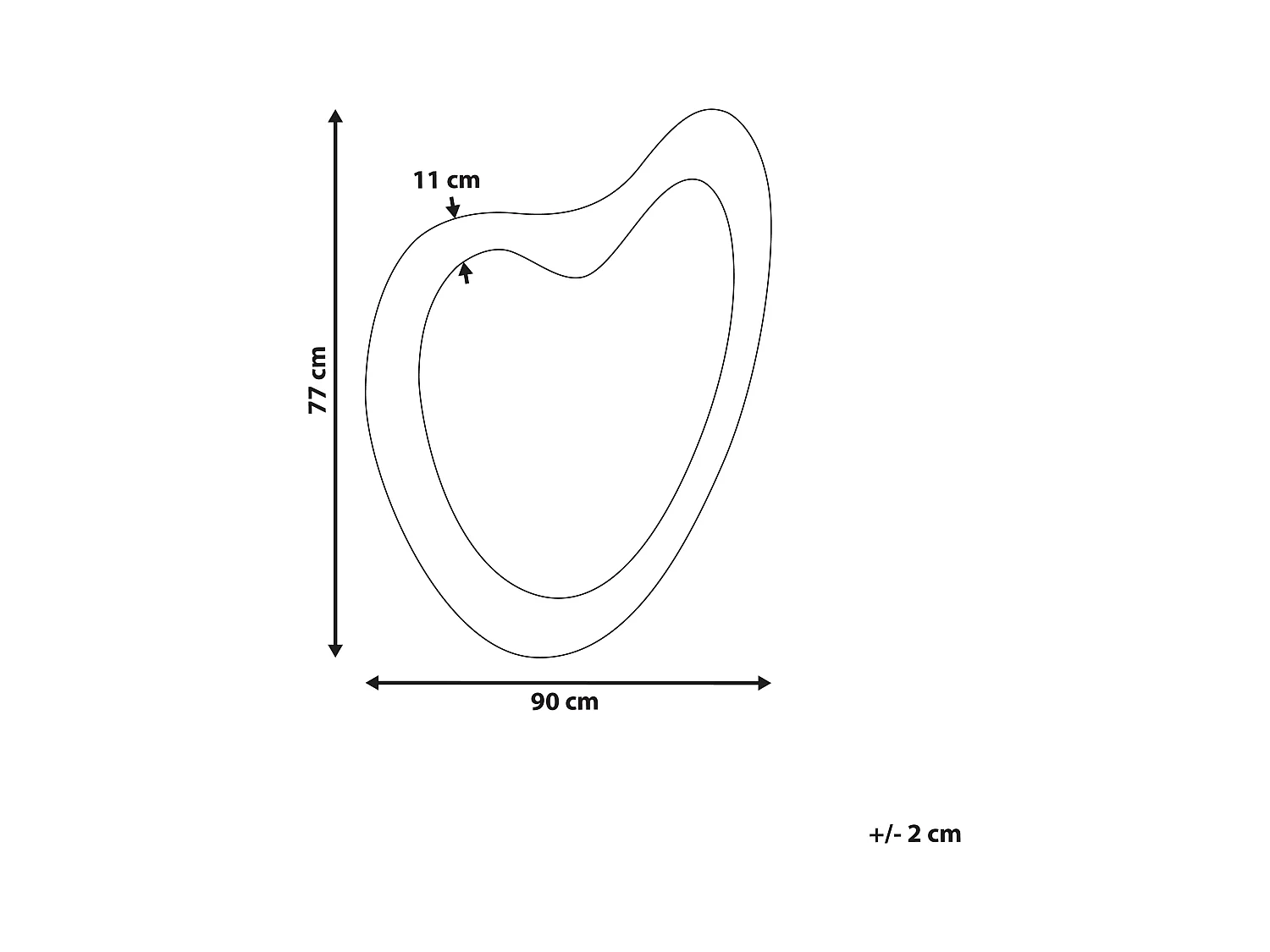 Wandspiegel NEURE 90 cm 77 cm Hout Natuurlijk