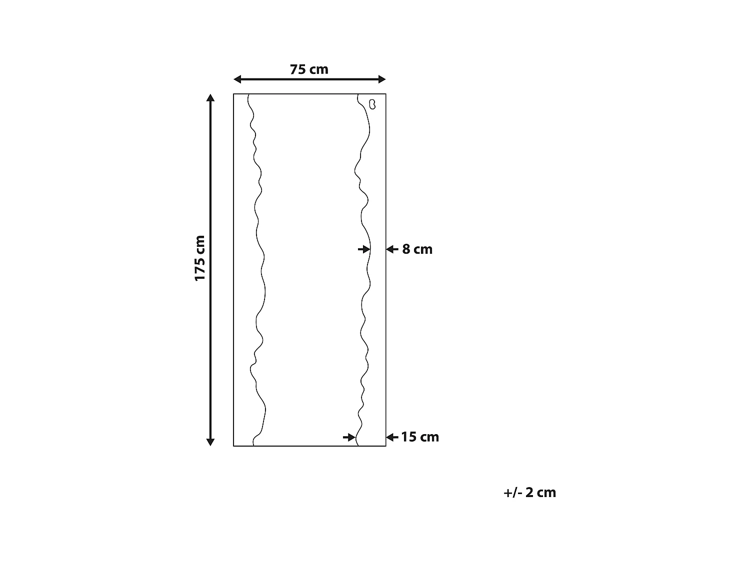 Wandspiegel SAULLCET 75 cm 175 cm Schwarz