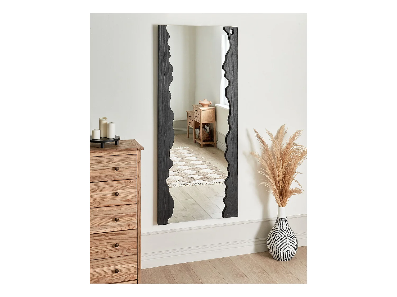 Miroir SAULLCET 75 cm 175 cm Bois de paulownia Noir