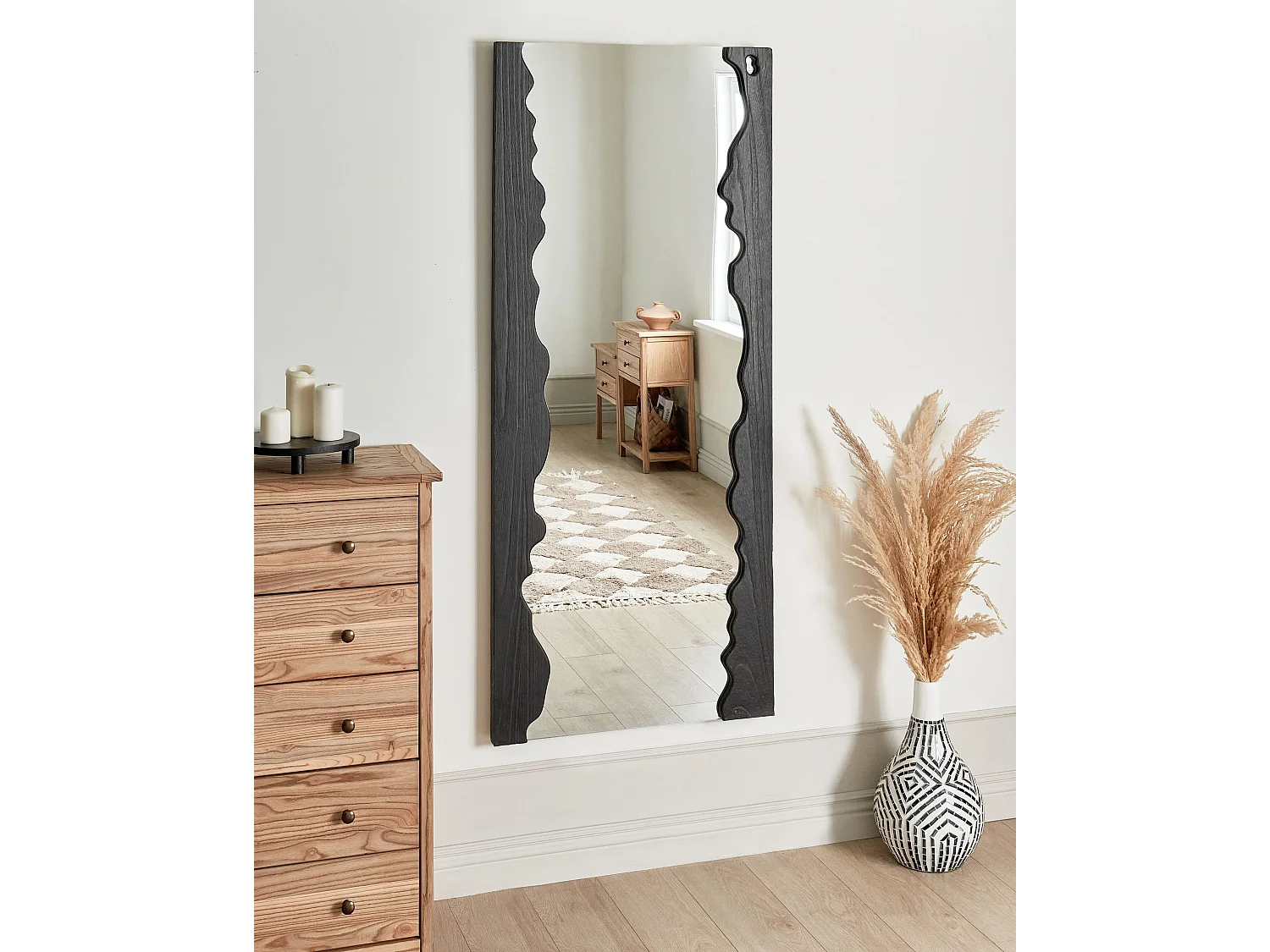 Wandspiegel SAULLCET 75 cm 175 cm Zwart