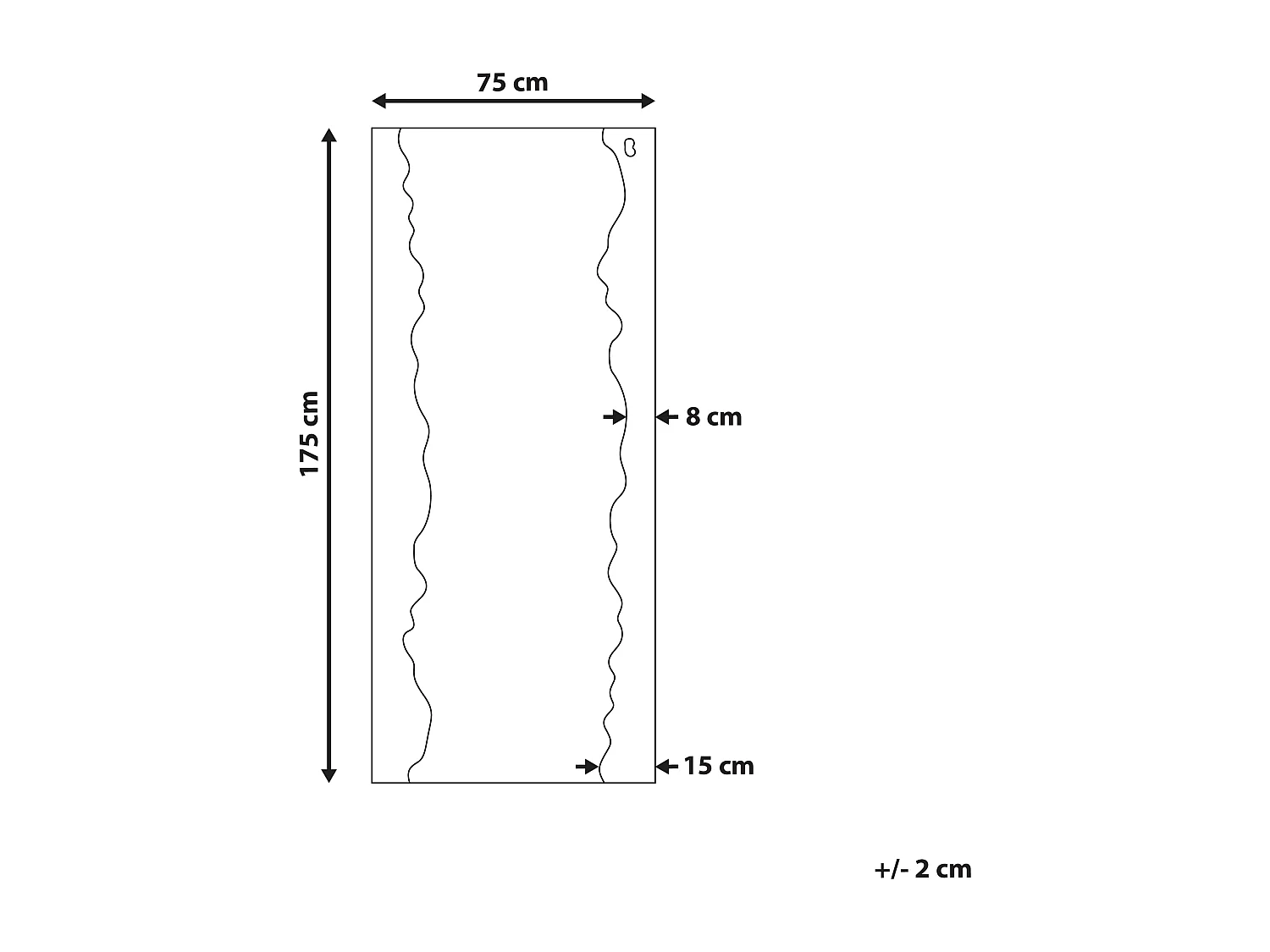 Wandspiegel SAULLCET 75 cm 175 cm Zwart