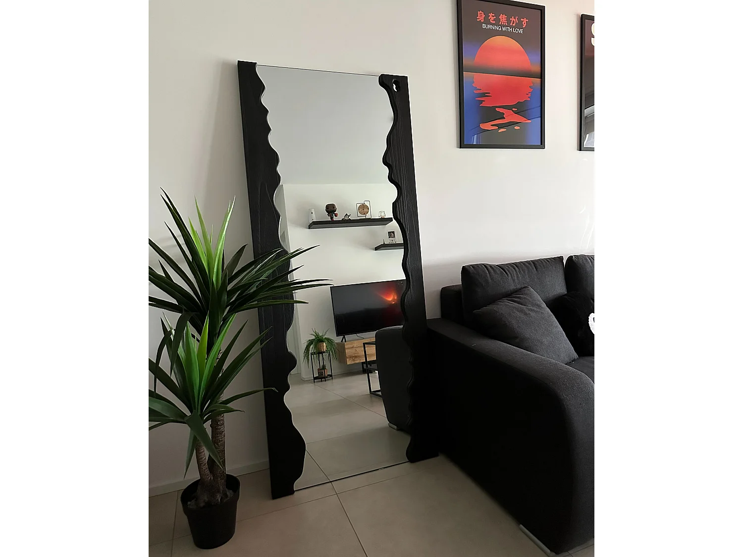 Miroir SAULLCET 75 cm 175 cm Noir
