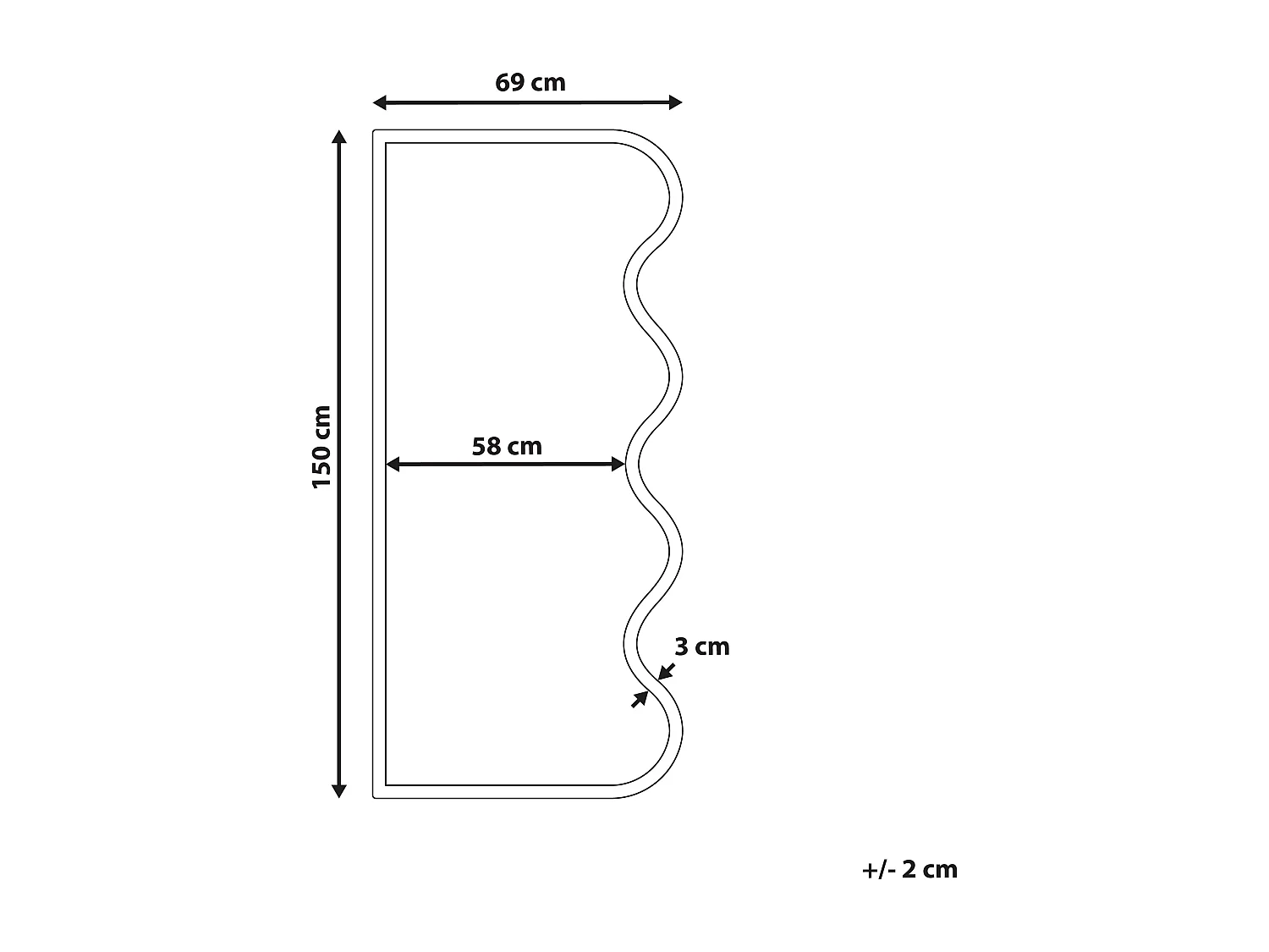 Wandspiegel MURAT 69 cm 150 cm Holz Naturfarben