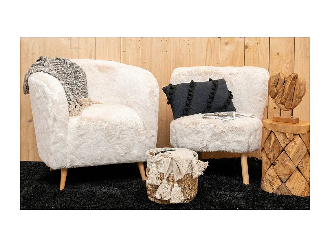 Fauteuil effet fourrure blanche Grand