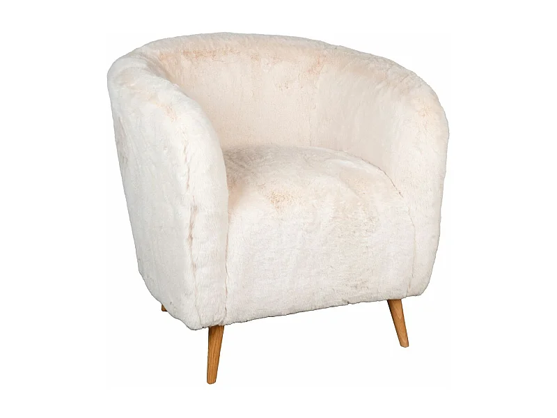 Fauteuil effet fourrure blanche Grand