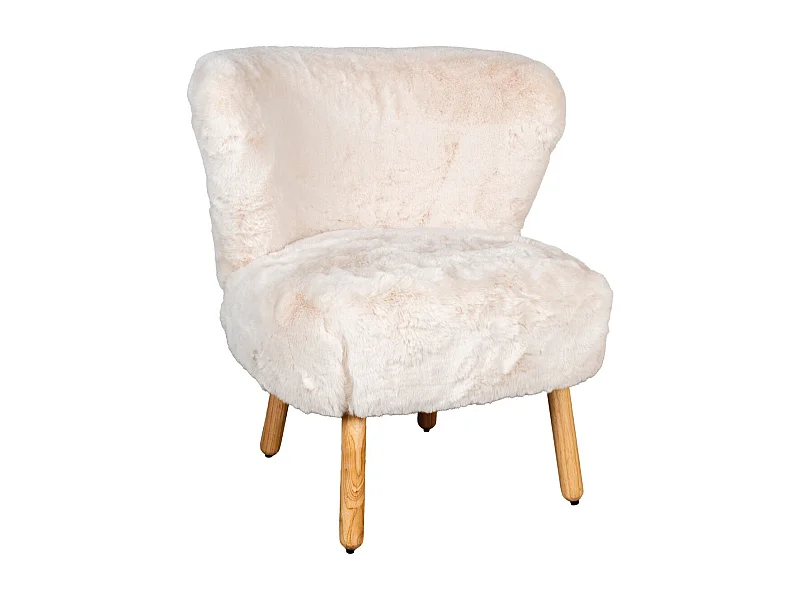 Fauteuil effet fourrure blanche Petit