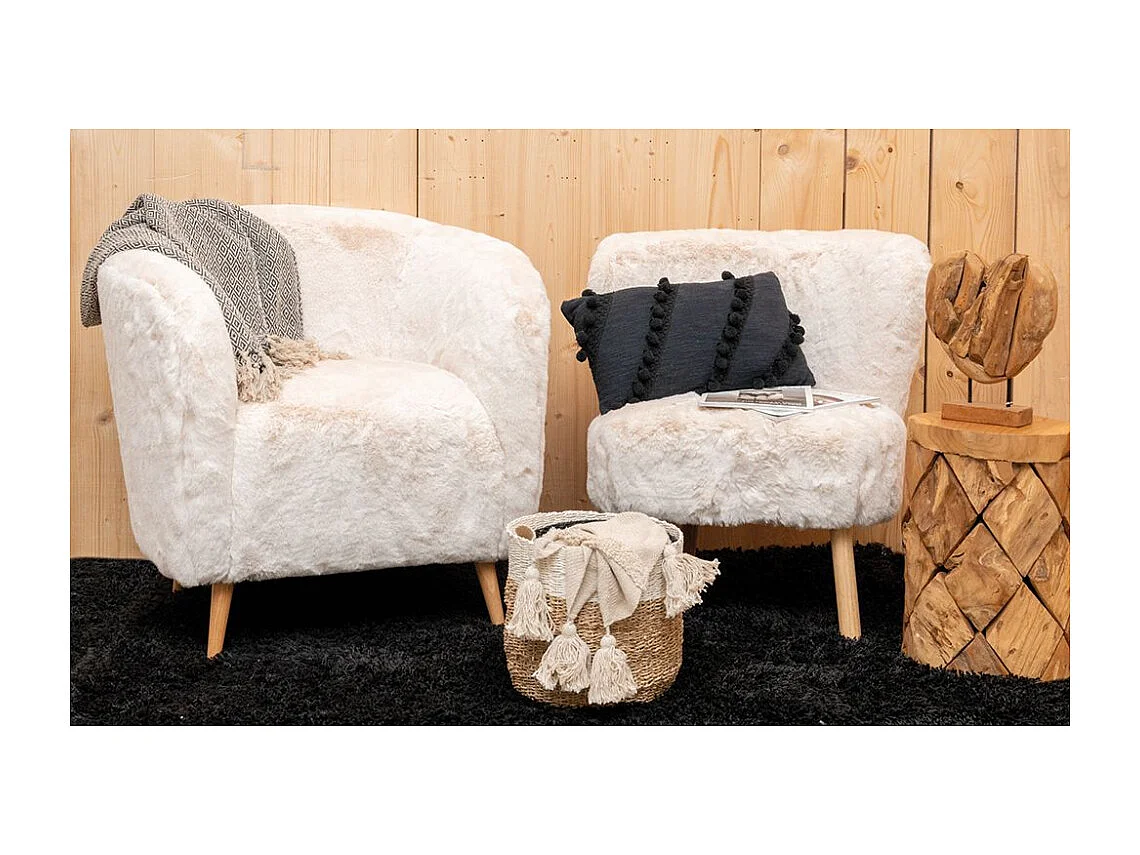 Fauteuil effet fourrure blanche Petit