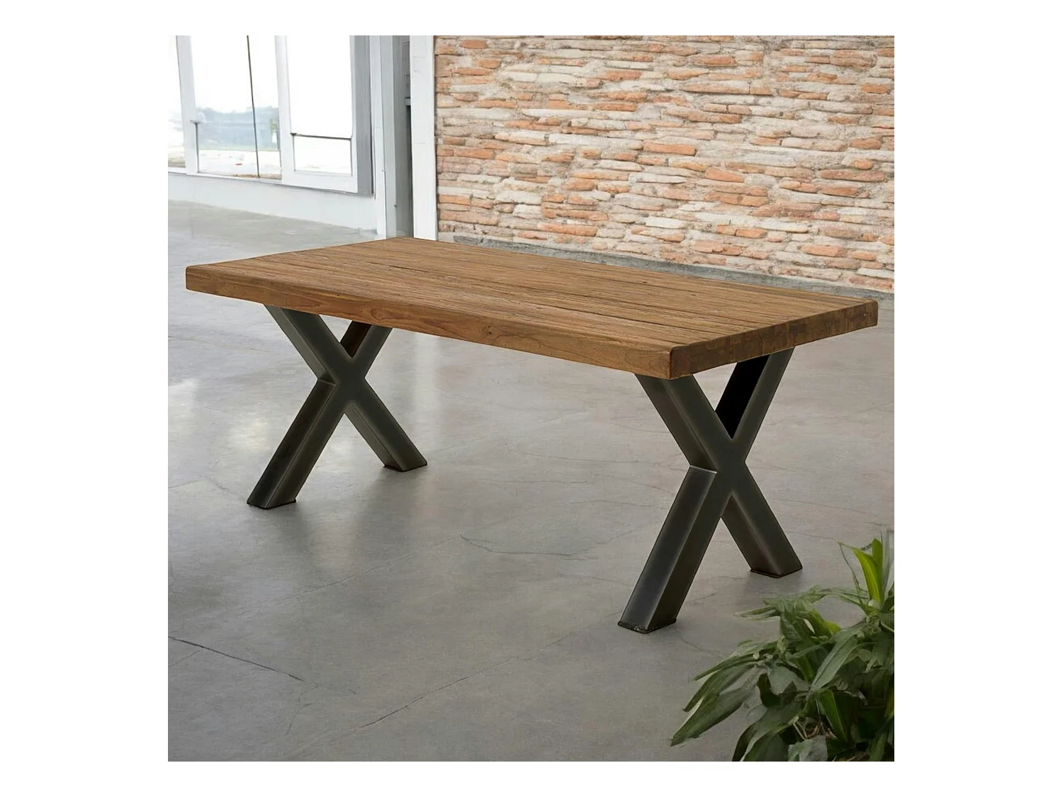 Table à manger en teck recyclé naturel 180 cm KERALA