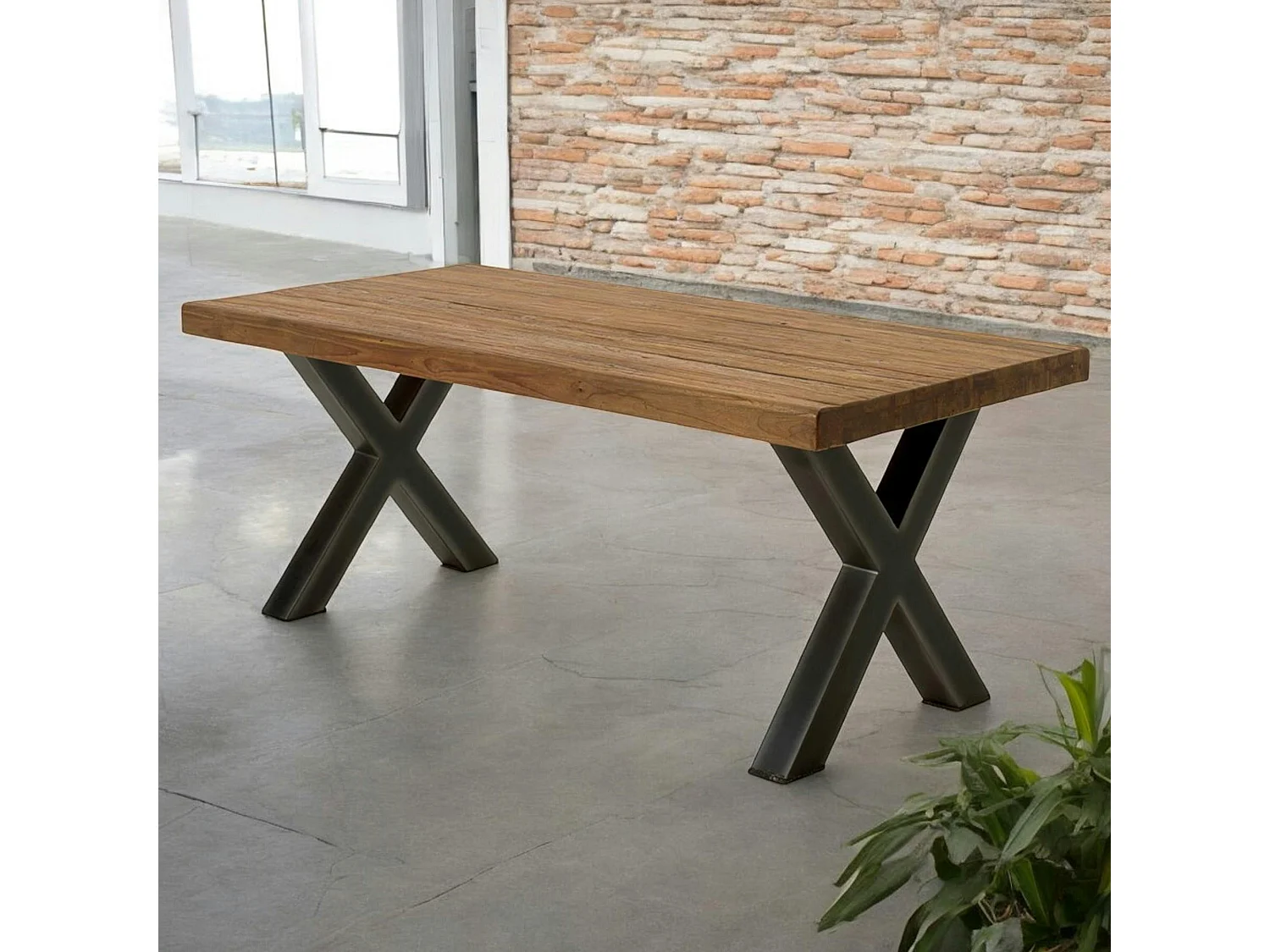 Table à manger en teck recyclé naturel 180 cm KERALA