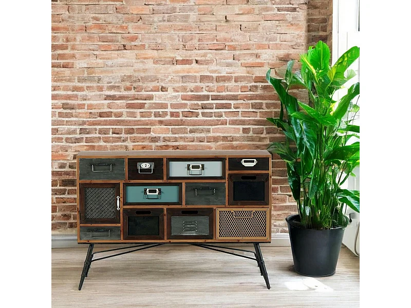 Commode d'apothicaire 11 tiroirs 1 porte LAMPHUN