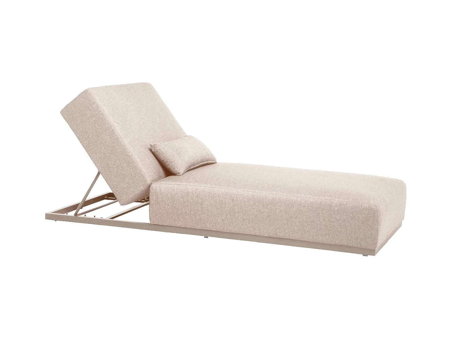 Ligstoel met 5 standen ligkussen beige