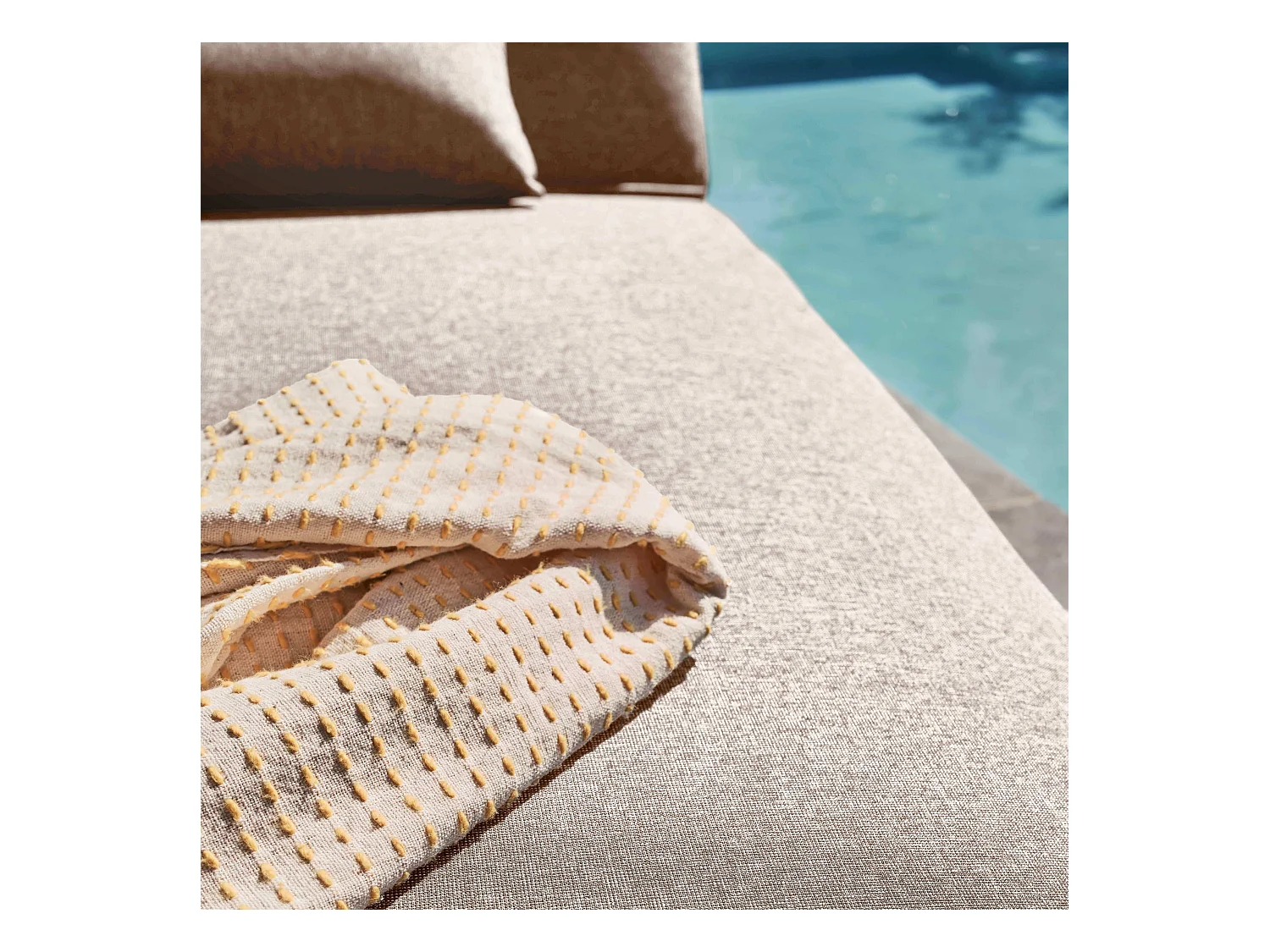 Ligstoel met 5 standen ligkussen beige