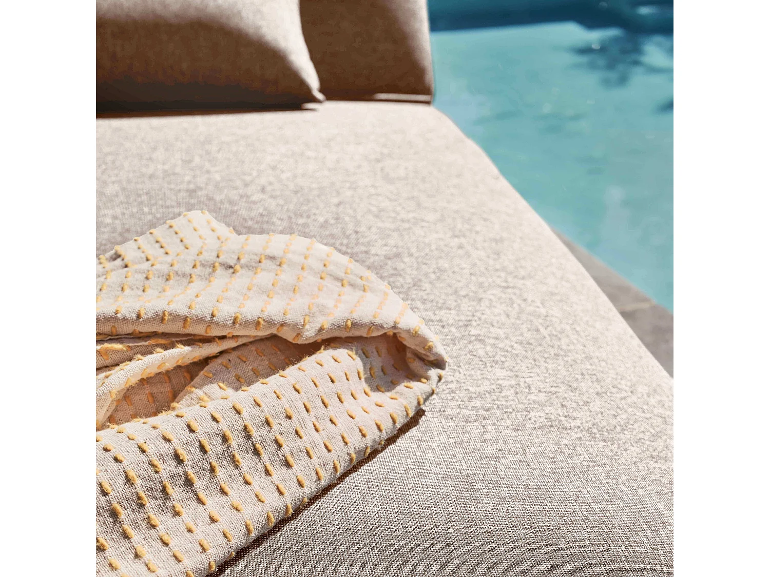 Bain de soleil avec coussin inclinable 5 positions beige - Havana