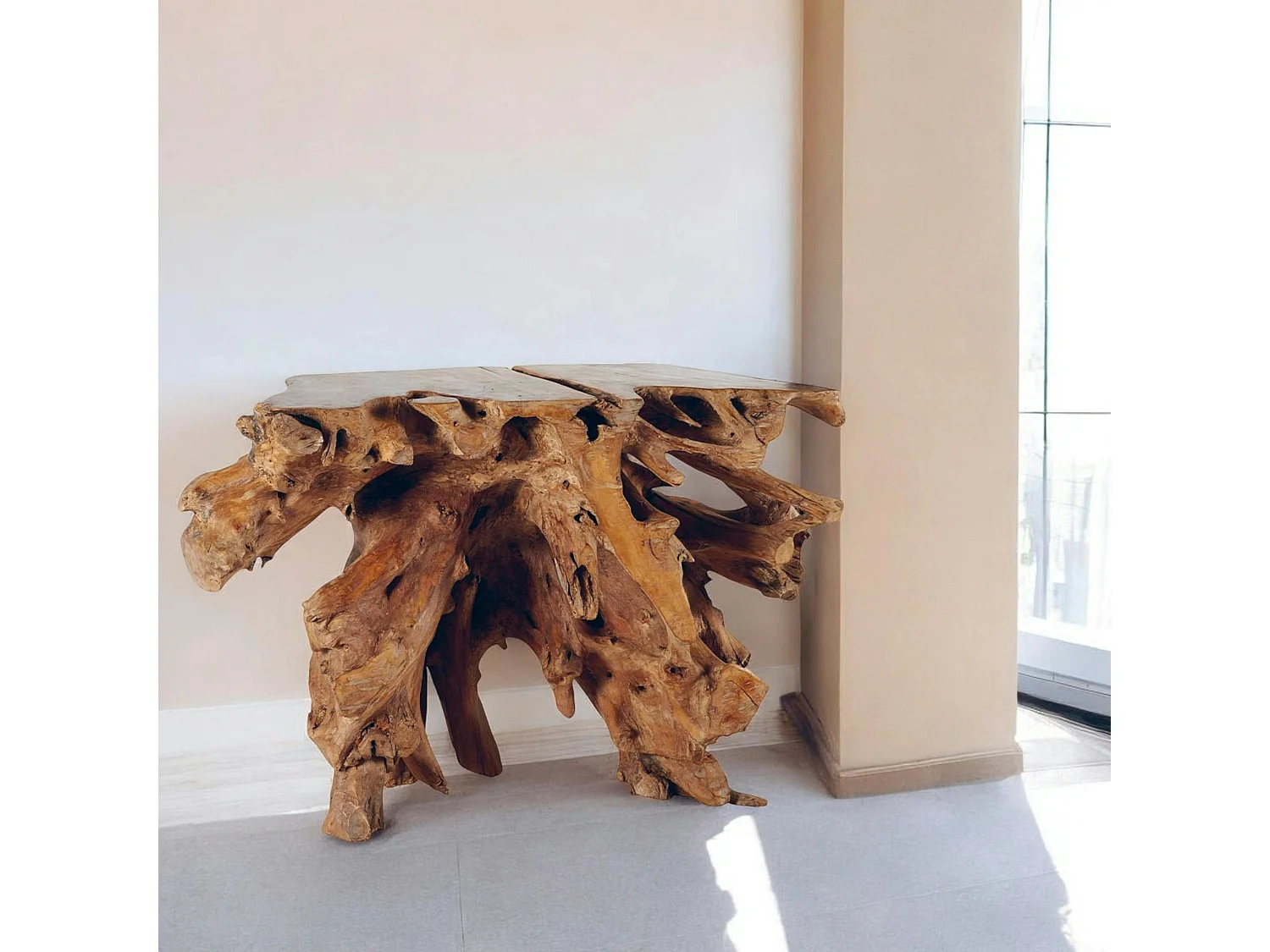 Console racine de teck recyclé ARIZONA