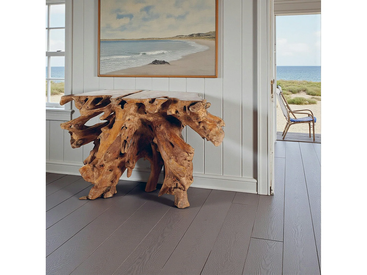 Console racine de teck recyclé ARIZONA