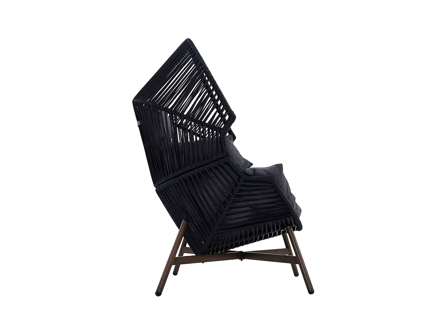 Egg tuinfauteuil op kunststof rotan onderstel 142 cm zwart