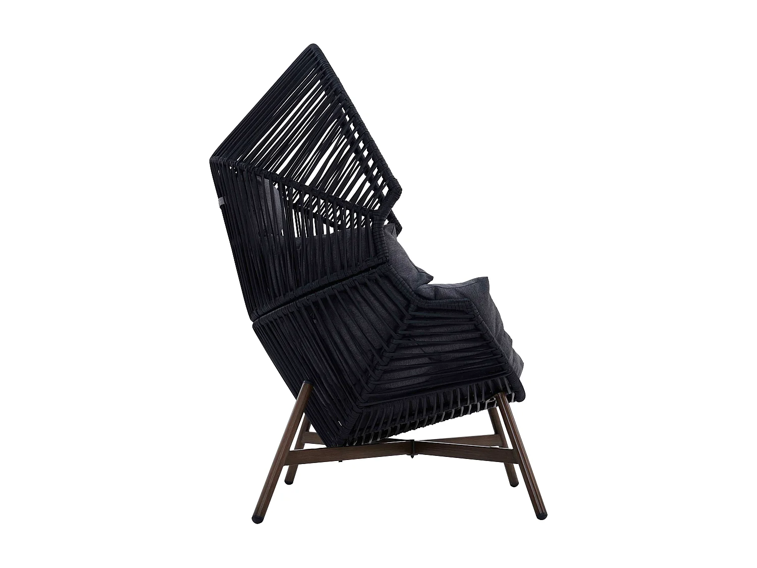 Egg tuinfauteuil op kunststof rotan onderstel 142 cm zwart