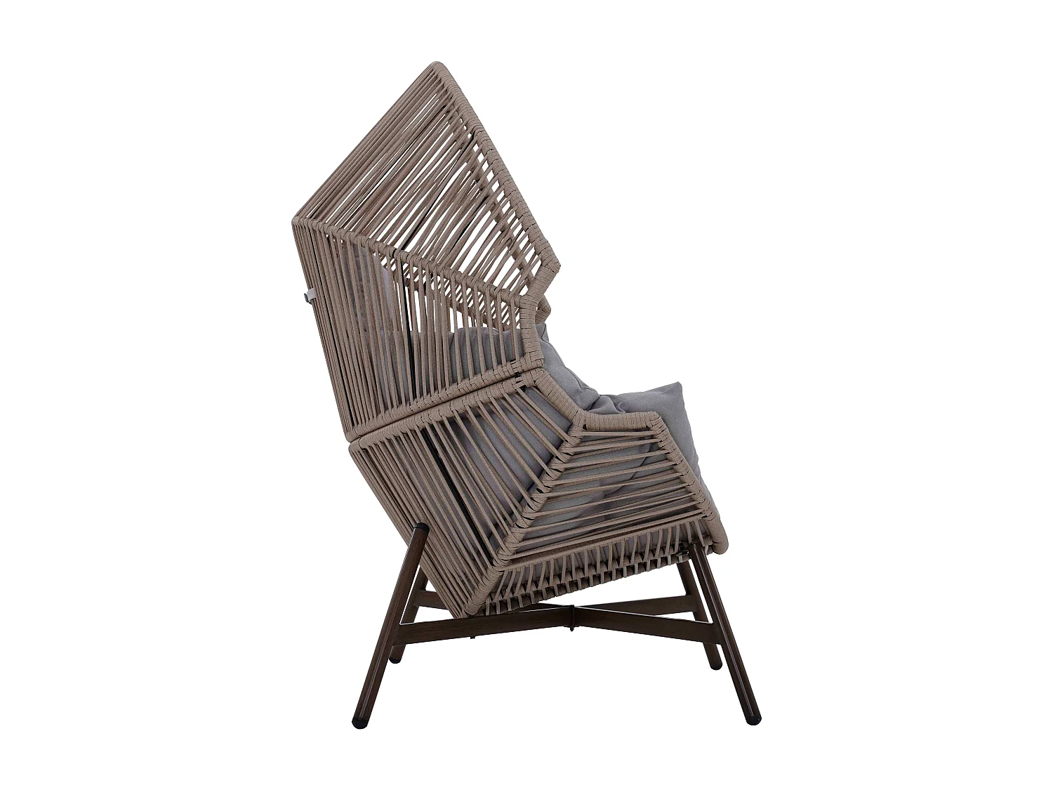 Fauteuil de jardin oeuf sur pied en rotin synthétique 142 cm beige