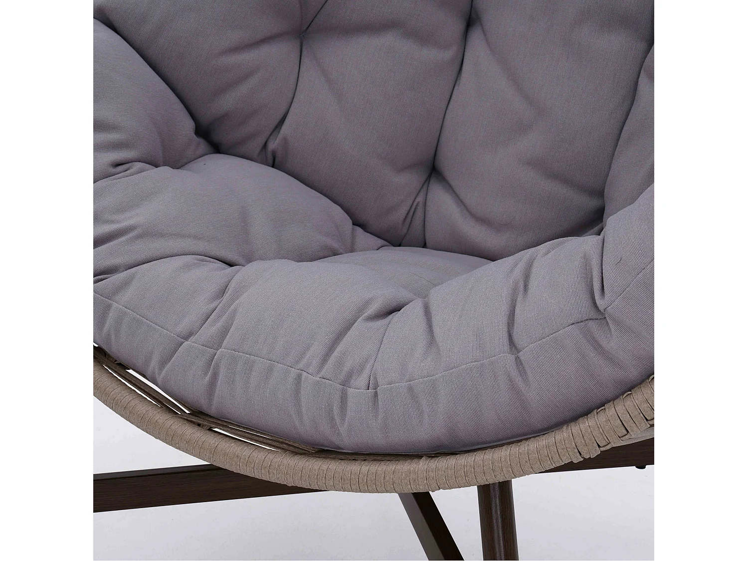 Fauteuil de jardin oeuf sur pied en rotin synthétique 142 cm beige