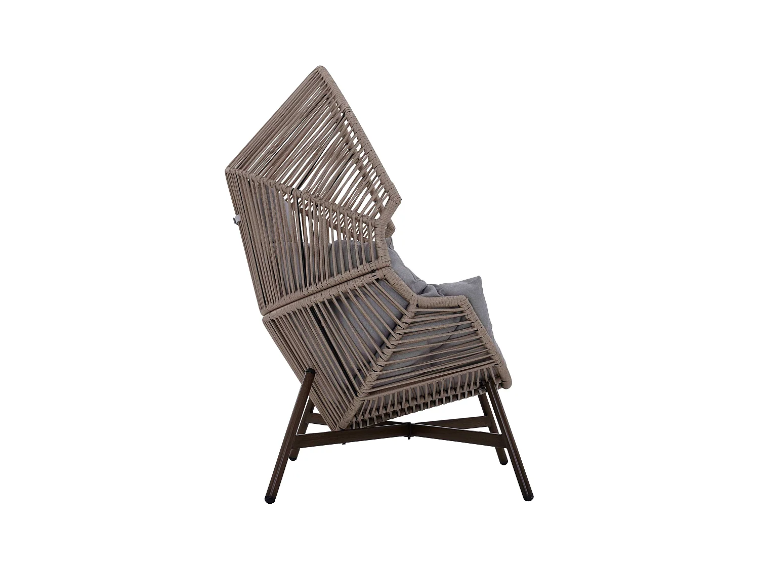 Egg tuinfauteuil op kunststof rotan onderstel 142 cm beige