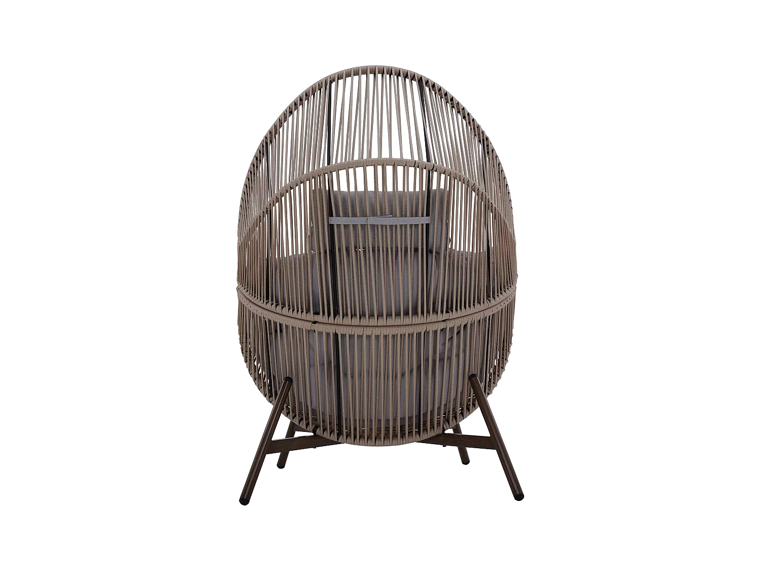 Egg tuinfauteuil op kunststof rotan onderstel 142 cm beige